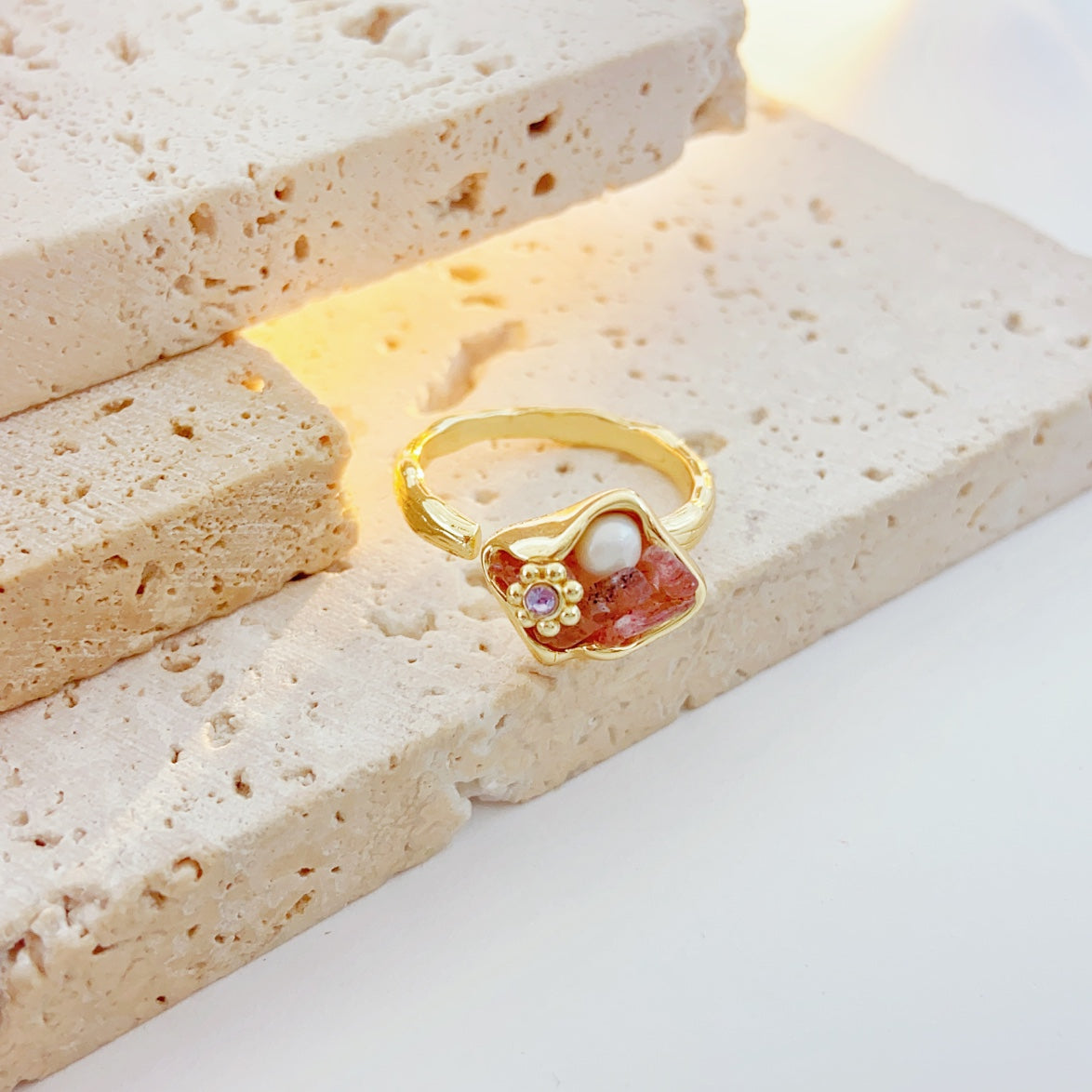 Belleza Terrenal (Naranja) (Anillo de Perlas Cultivadas)
