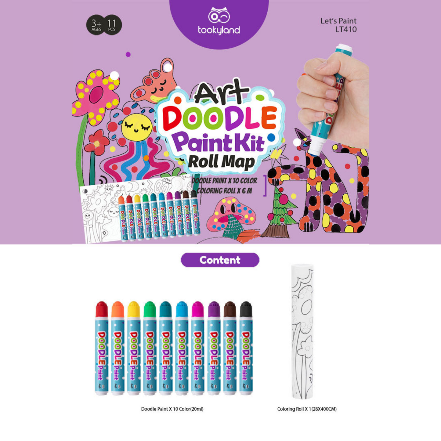 Kit de Pintura con Rollo para Colorear