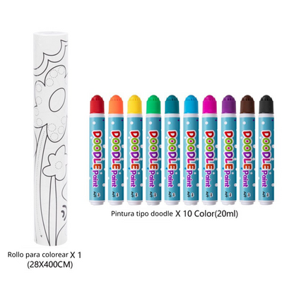Kit de Pintura con Rollo para Colorear