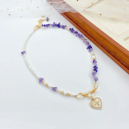 Fantasía de Orquídea Púrpura (Collar de Amatista y Perlas Cultivadas)
