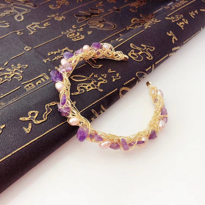 Esperando el Amor (Pulsera de Amatista y Perlas Cultivadas)