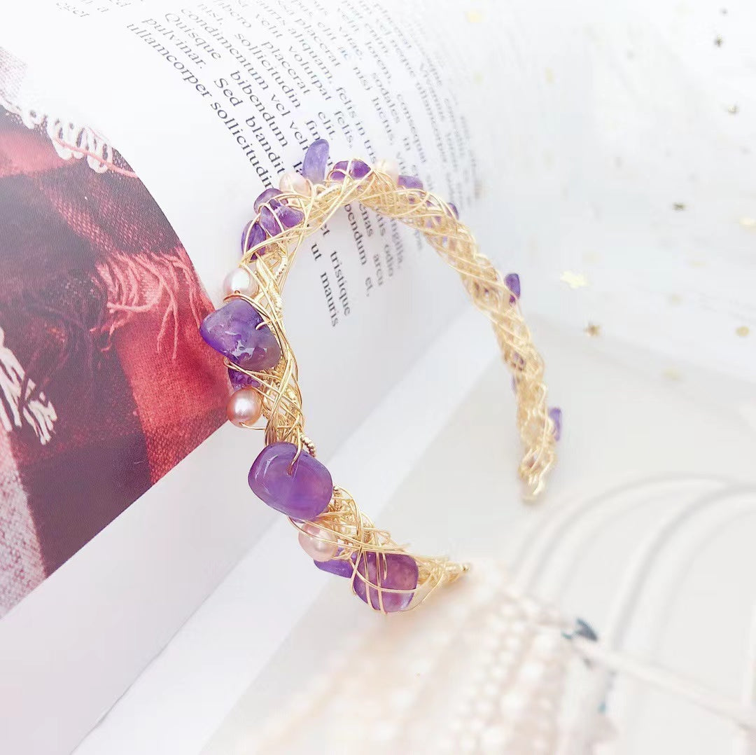 Esperando el Amor (Pulsera de Amatista y Perlas Cultivadas)