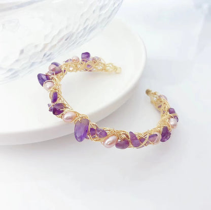 Esperando el Amor (Pulsera de Amatista y Perlas Cultivadas)