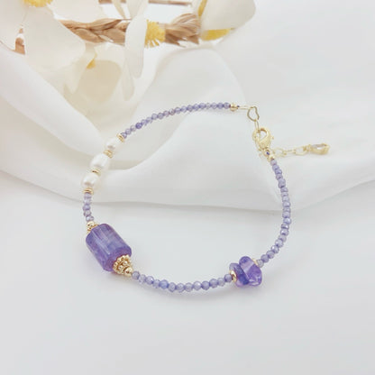 Cubo de Azúcar Morado  (Pulsera de Perlas Cultivadas)
