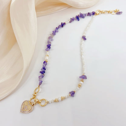 Fantasía de Orquídea Púrpura (Collar de Amatista y Perlas Cultivadas)