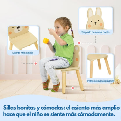 Juego de Mesa y Sillas Infantiles