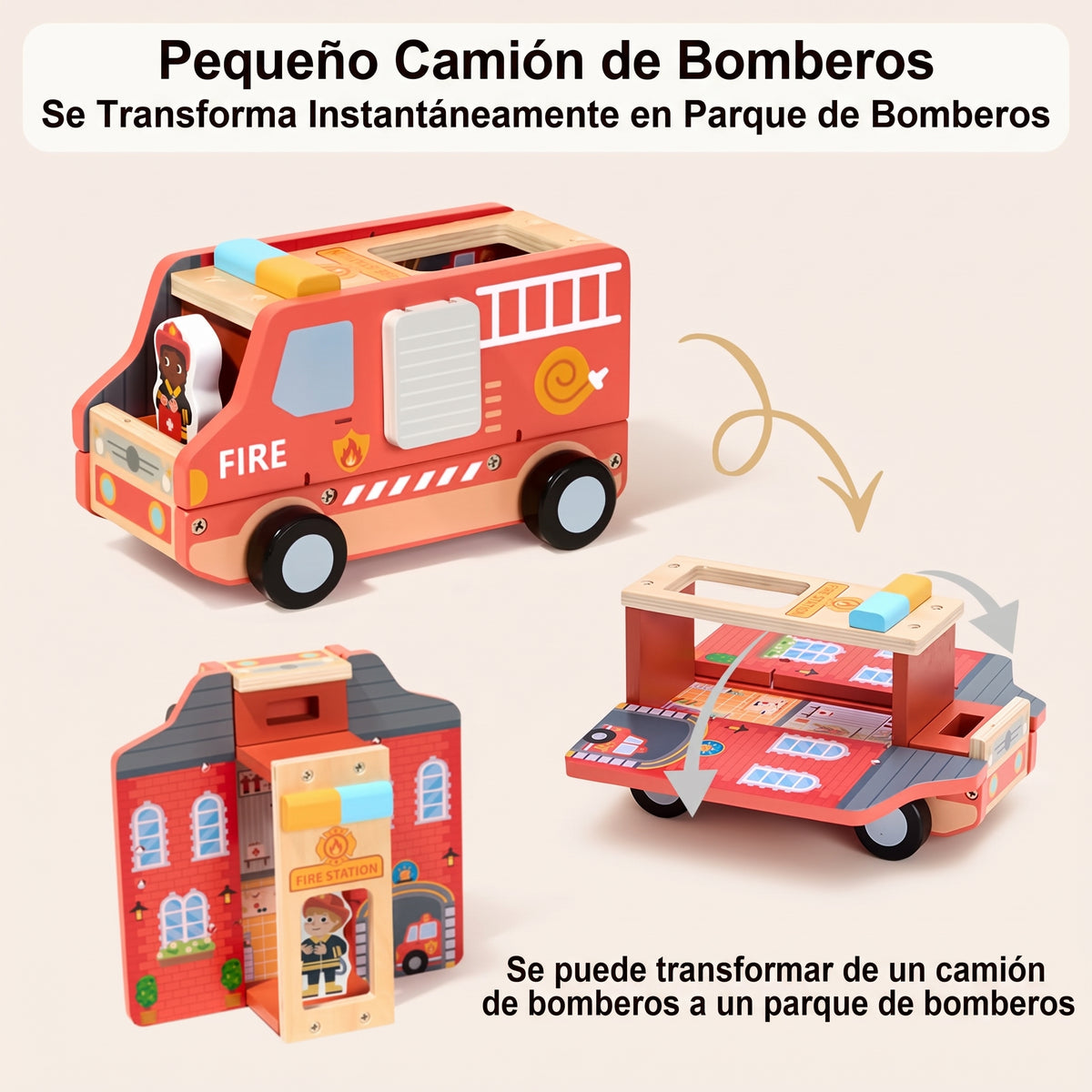 Camión de Bomberos de Madera