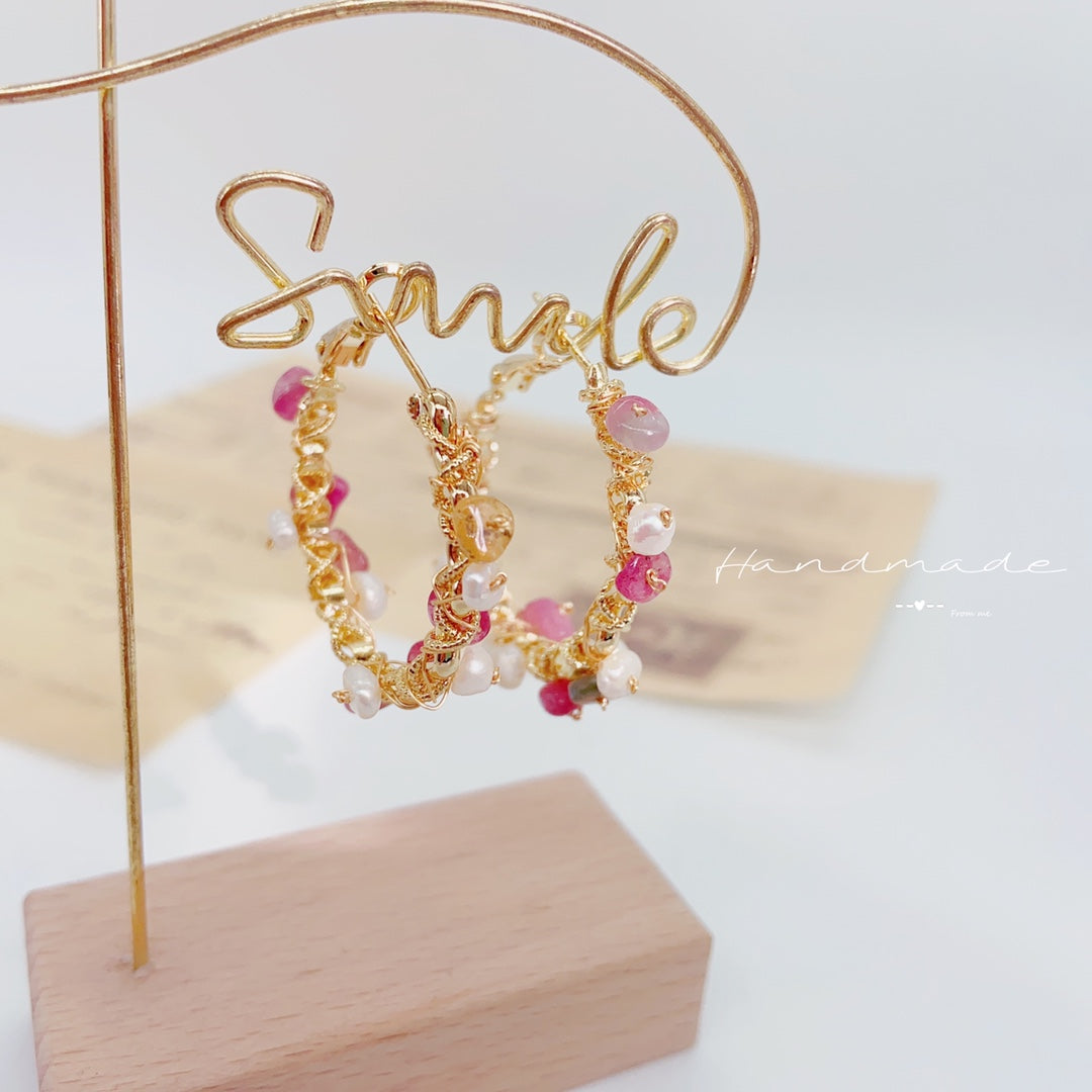 Melodía Dulce (Pendientes de  Perlas Cultivadas y Turmalina)