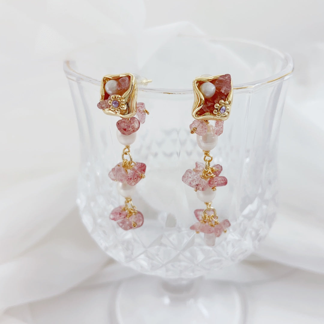 Belleza Terrenal (Naranja)  (Aretes de Perlas Cultivadas)