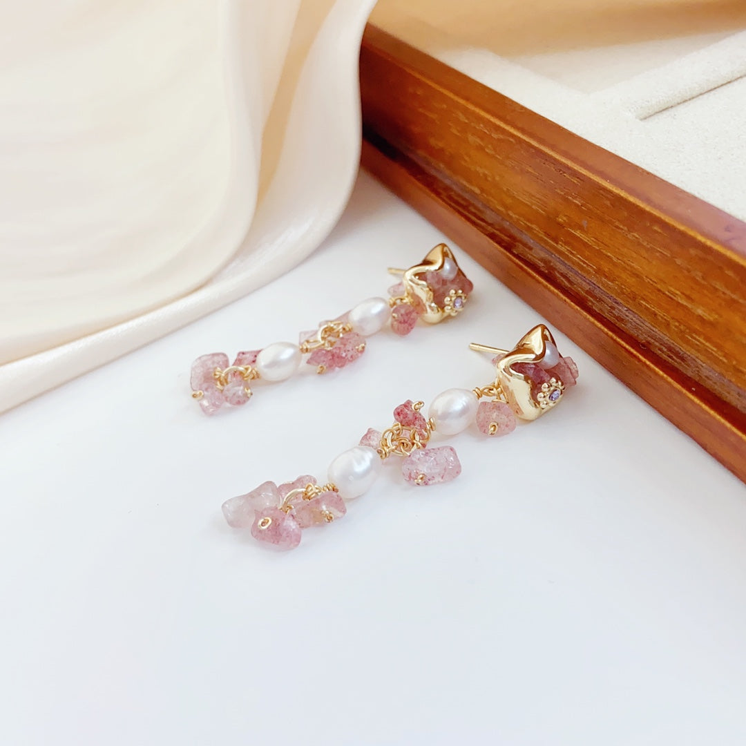 Belleza Terrenal (Naranja)  (Aretes de Perlas Cultivadas)