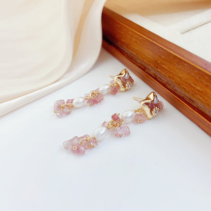 Belleza Terrenal (Naranja)  (Aretes de Perlas Cultivadas)