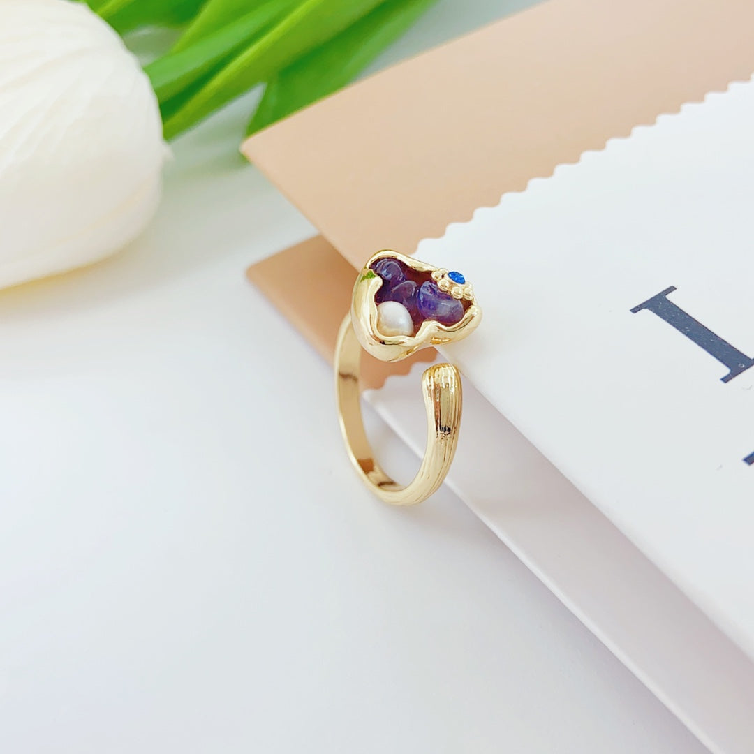 Belleza Terrenal (Morada)  (Anillo de Perlas Cultivadas)