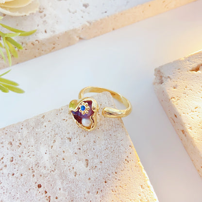 Belleza Terrenal (Morada)  (Anillo de Perlas Cultivadas)